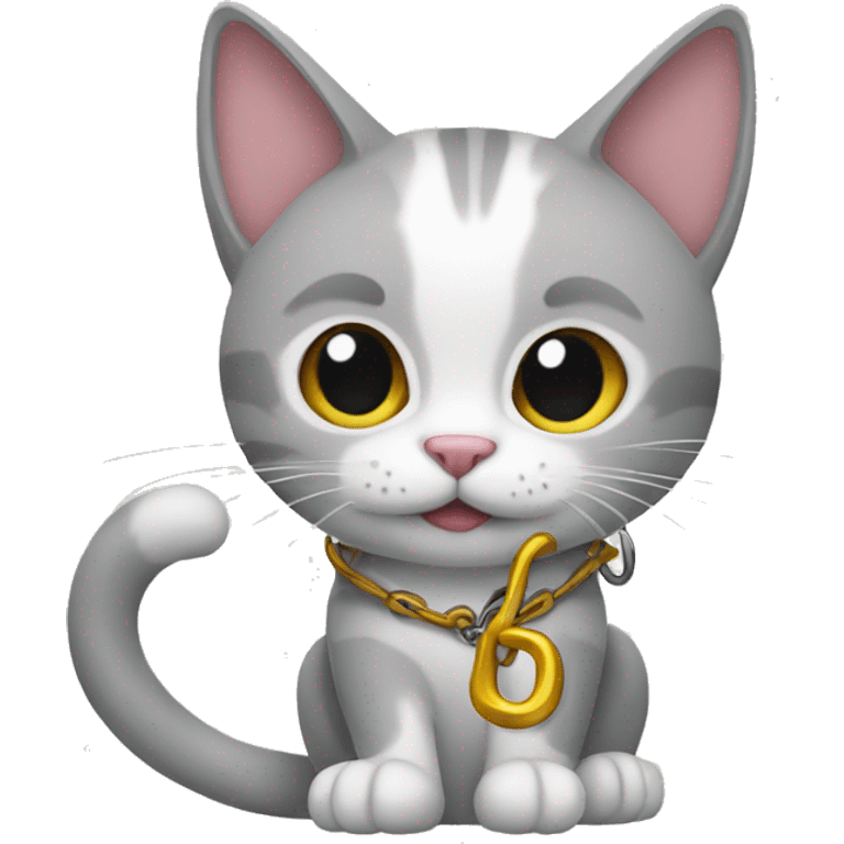 a cat with a hook in its paws emoji