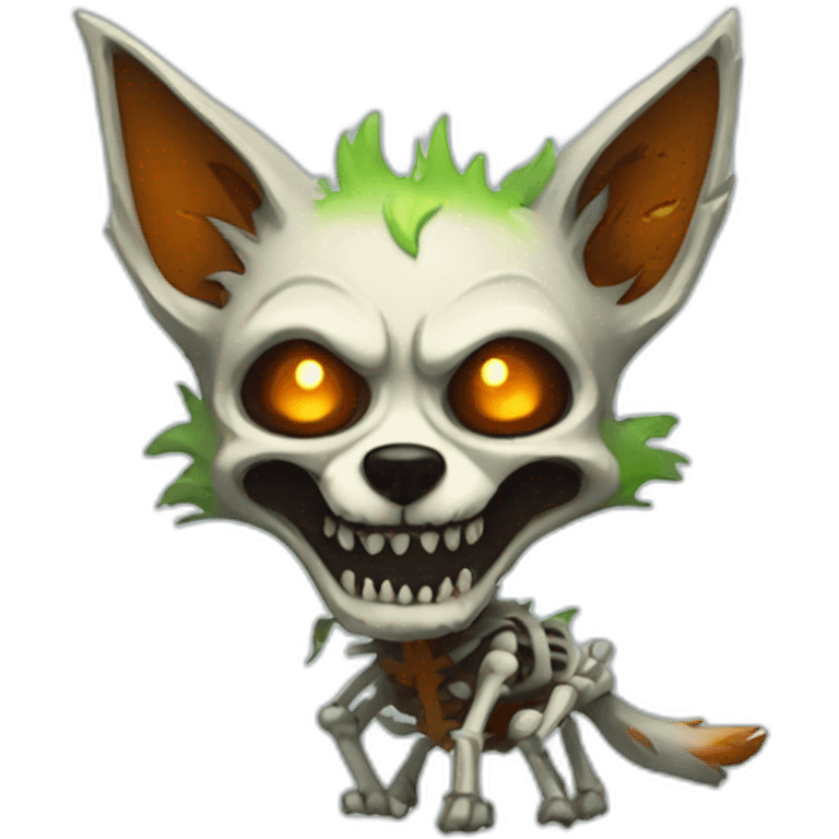 Zombie skeleton fox emoji