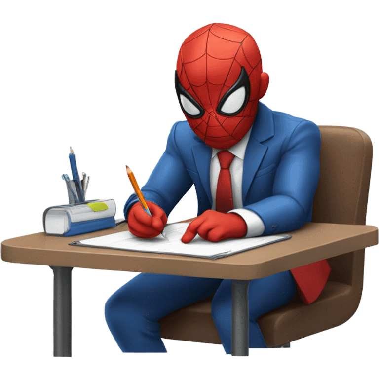 Spider-Man acing a test emoji