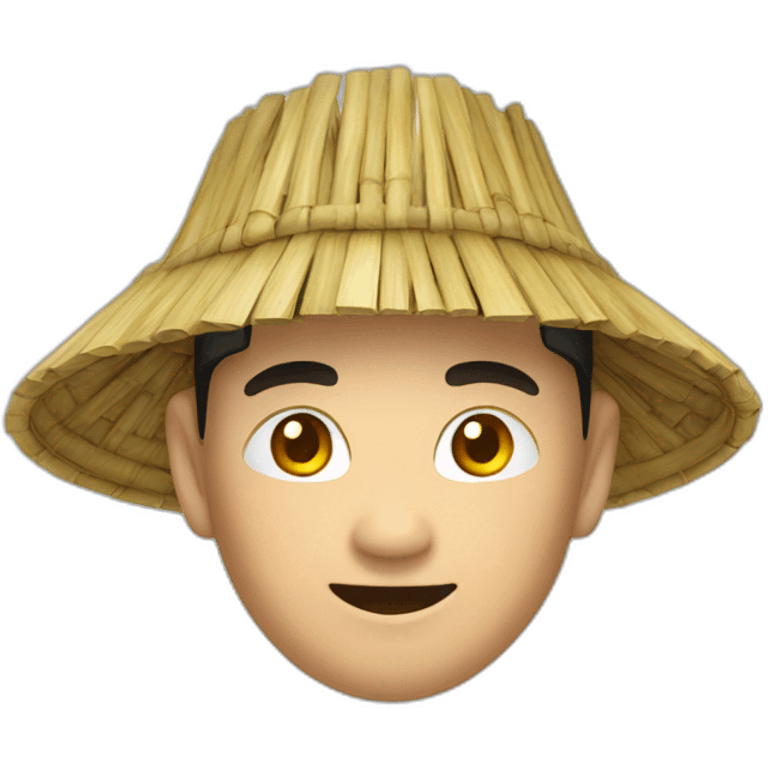 chinese man in bamboo hat emoji