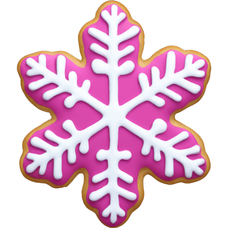 Pink snowflake cookie emoji