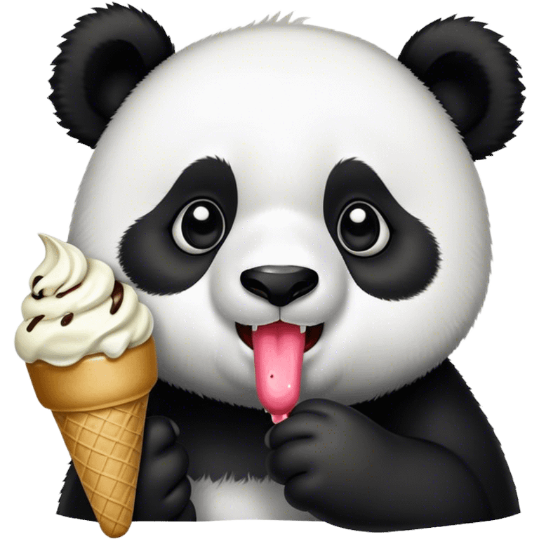 Panda eating ice cream emoji