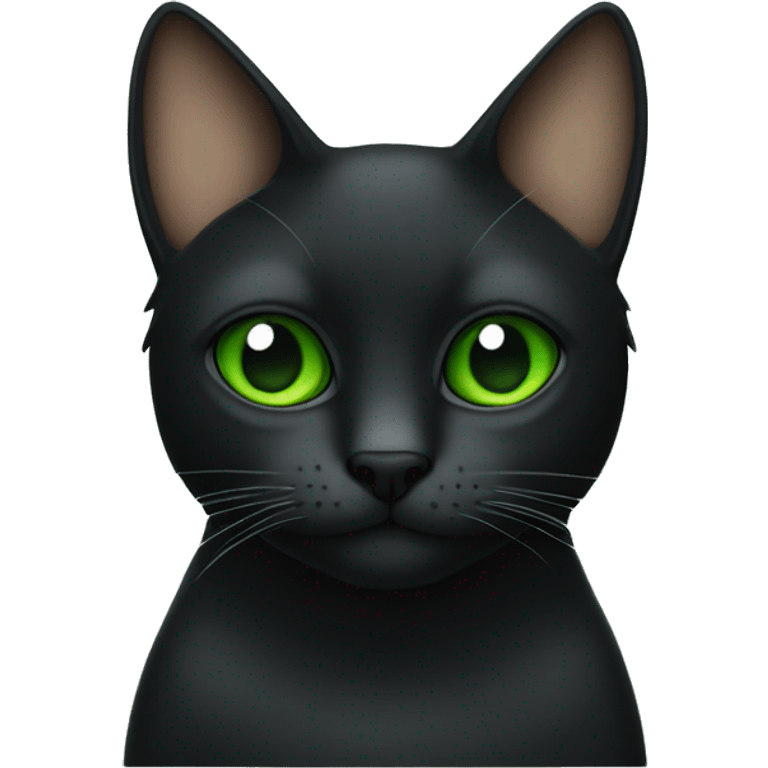 Gato negro con ojos verdes  emoji