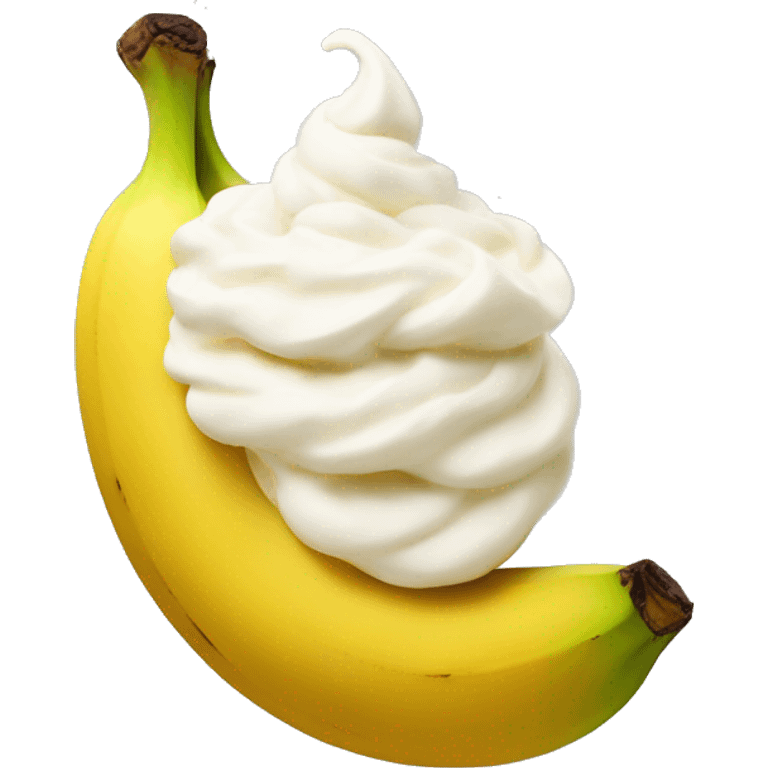 Banana with whipped cream on top emoji