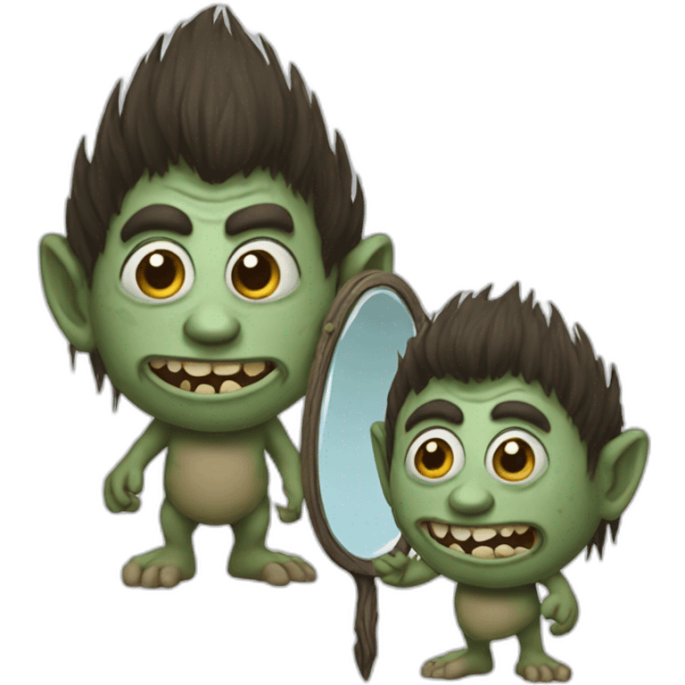 the troll and his mirror emoji