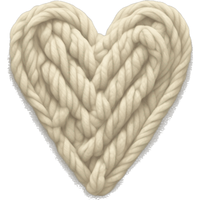 Cream Cable knit heart emoji