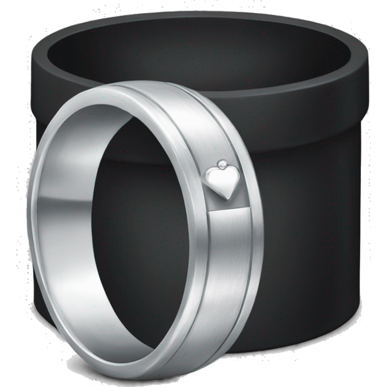 silver wedding band in a black ring box emoji