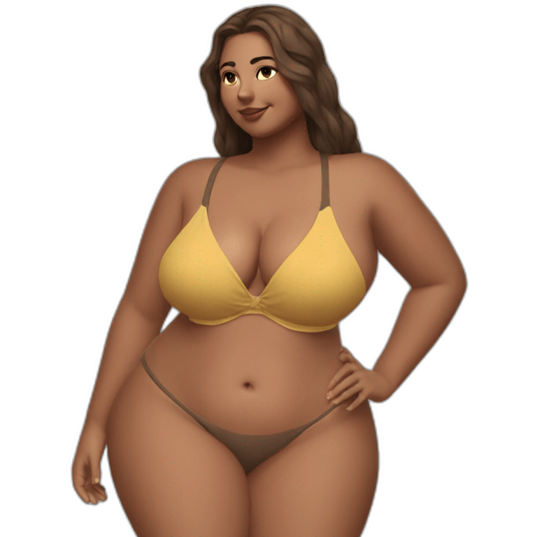 Slim-thicc Caucasian woman small bikini pose (beach body) emoji