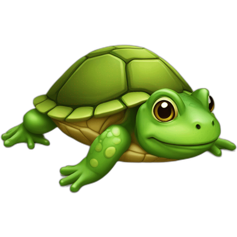 Grenouille sur une tortue emoji