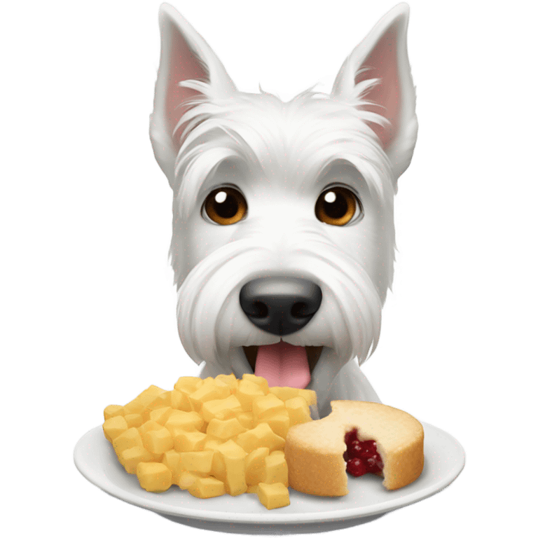 white scottish terrier eating portion emoji