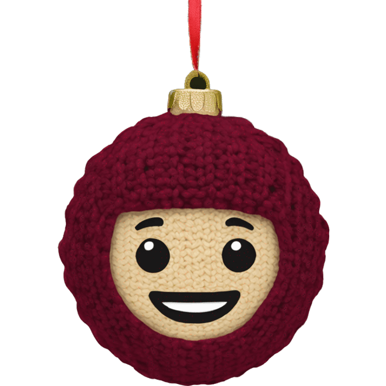 Wine red knit Christmas ornament  emoji