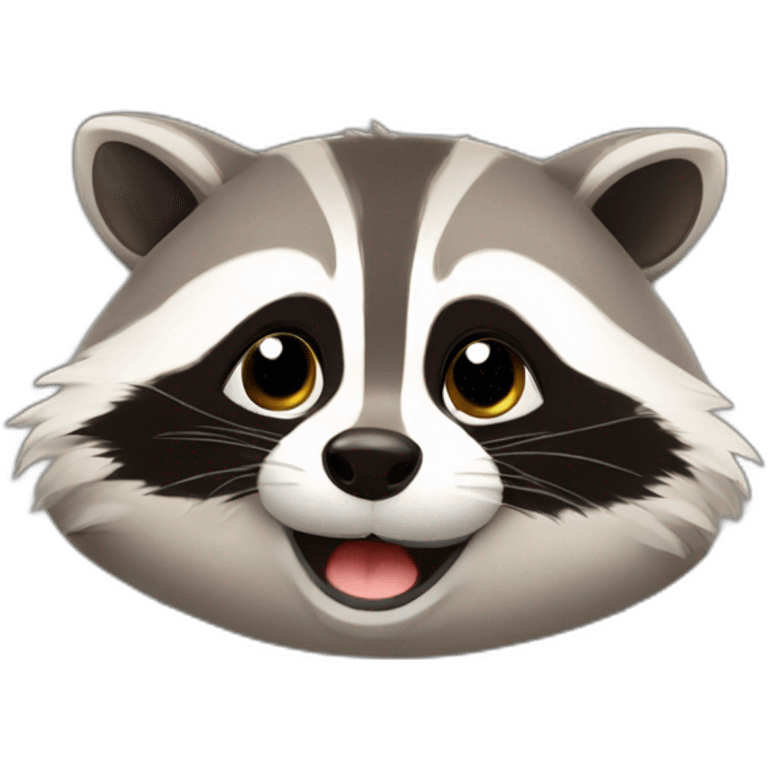 Cute chubby raccoon emoji