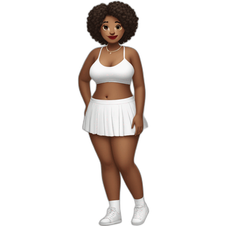 full body curvy-beauty-long-white-socks short wide windy skirt bikini both sides emoji