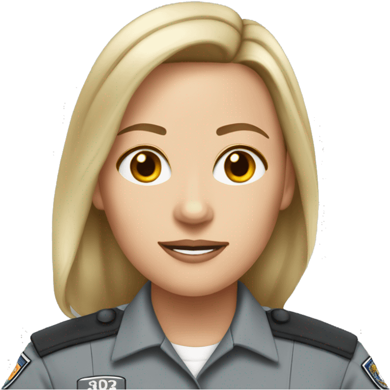 White Female correctional officer wearing grey Indiana department of corrections uniform  emoji