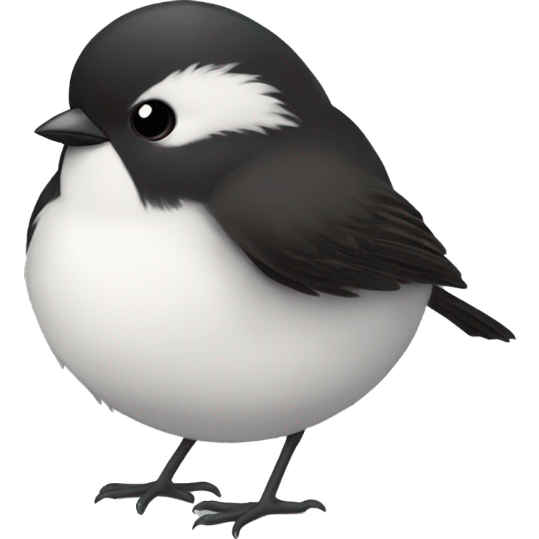 fluffy bird black with white belly junco emoji