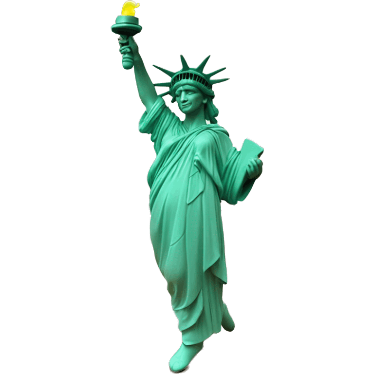 The Statue of Liberty is dancing in the dance studio emoji