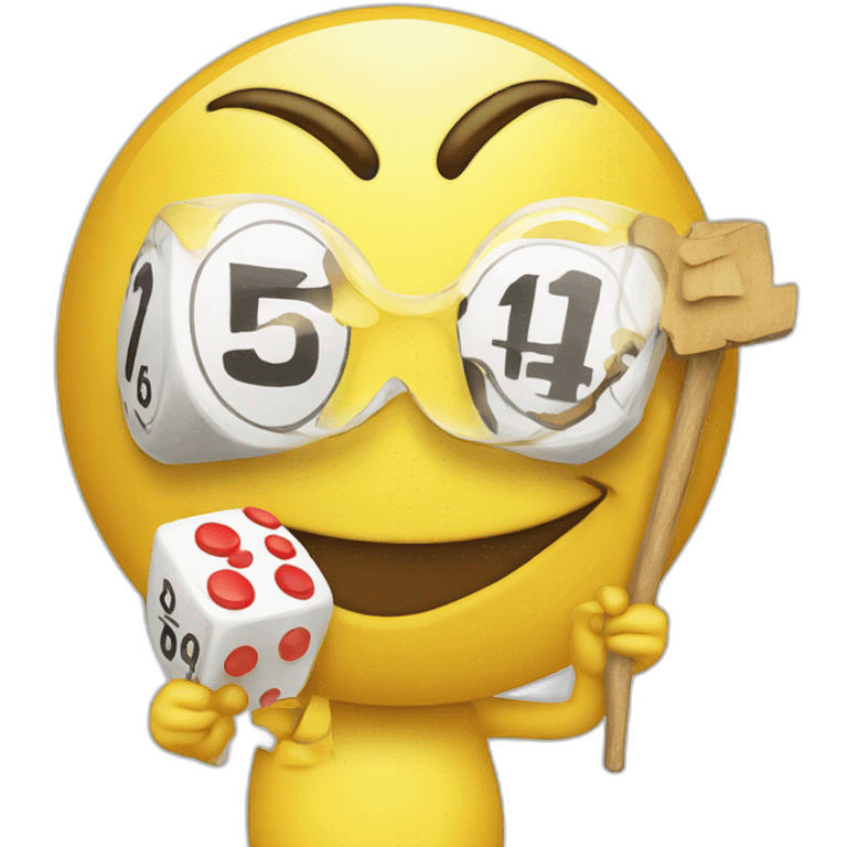 Yellow smile face emoji character with bingo title emoji