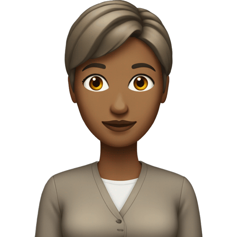 female Teacher with blondish brown haiand brown eyes emoji