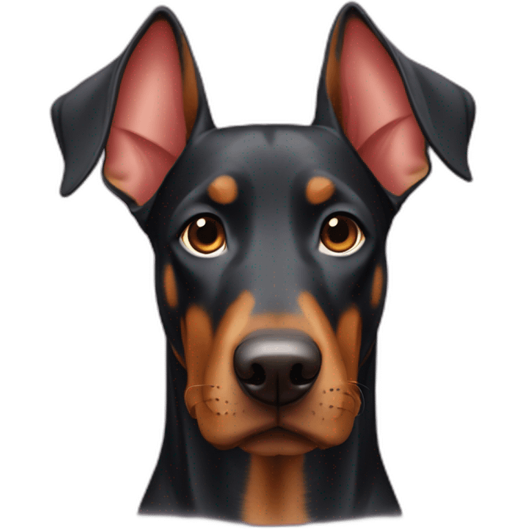 Cute doberdore face (flop ears) emoji