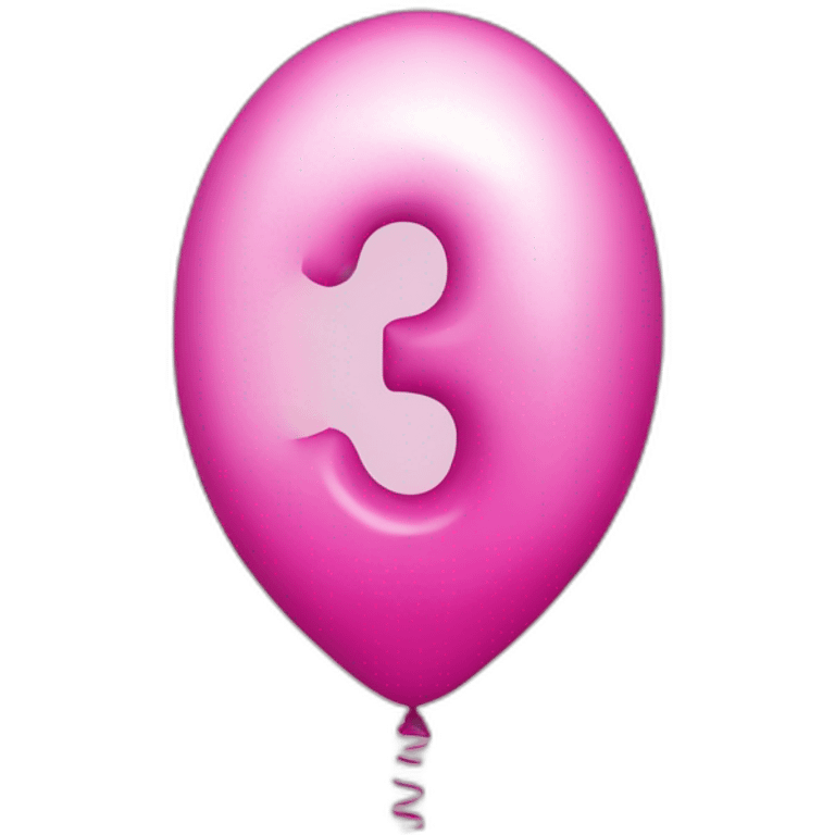 balloon-shaped-like-number-3-pink emoji