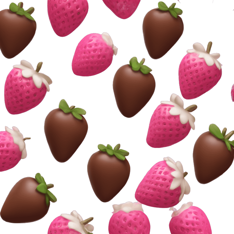 Pink chocolate-covered strawberries desserts emoji