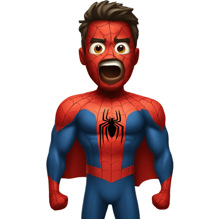 The superhero spiderman shocked  emoji