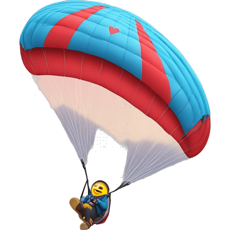 Paraglider with heart emoji