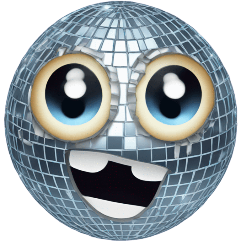 A disco ball with eyes emoji