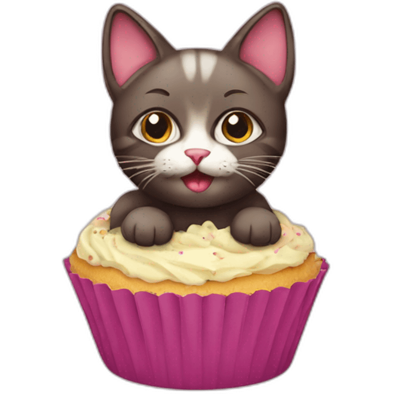 Cat in cupcake emoji