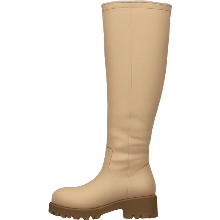 beige chunky knee high boot emoji