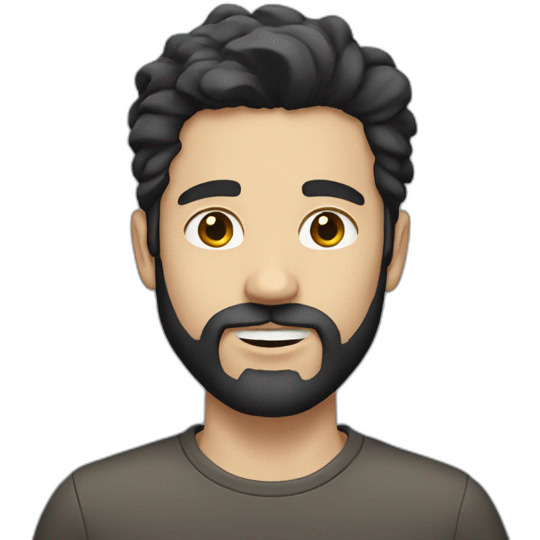 white guy with dark hair and beard emoji