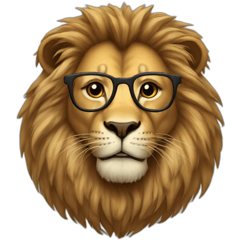 Lion with glasses emoji