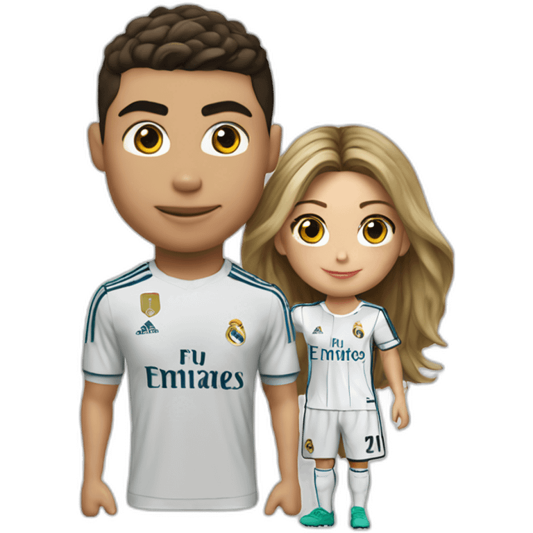 Ronaldo with real madrid shirt with georgina emoji