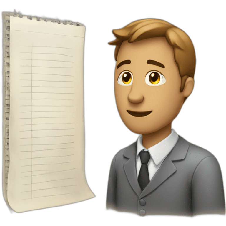 A man with a long to do list emoji