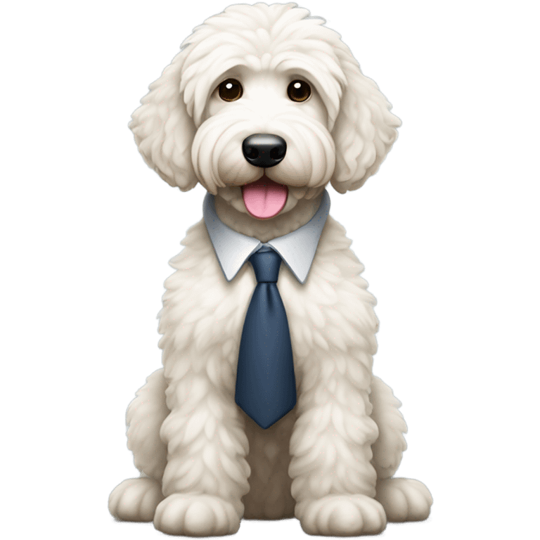 White Goldendoodle as a Prosecutor emoji