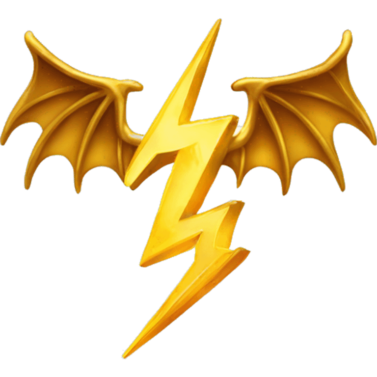 golden lightning bolt with dragon wings emoji