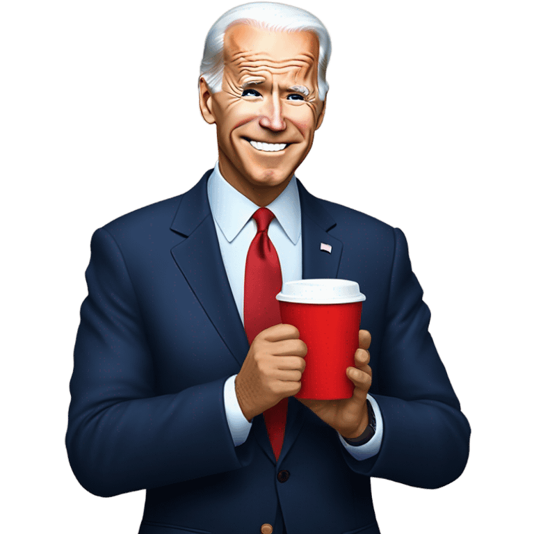 joe biden holding a red cup emoji