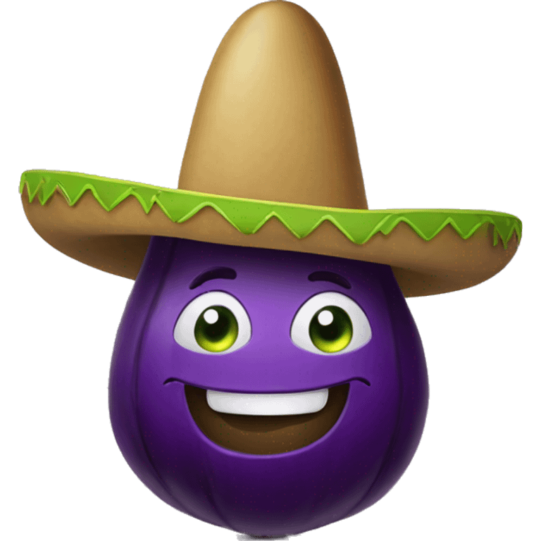 Eggplant with sombrero emoji