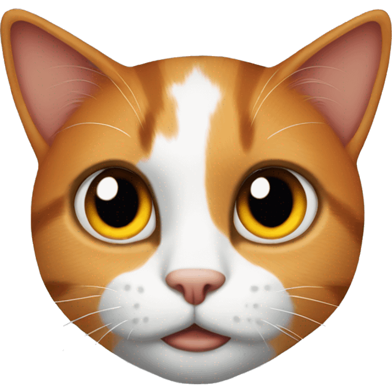 Half black half orange faced cat emoji