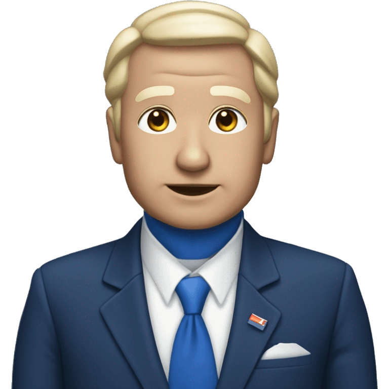 president diretor with blue unifom emoji