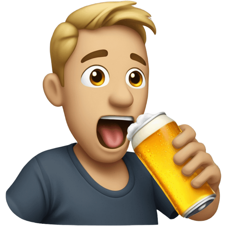 Shotgunning beer emoji