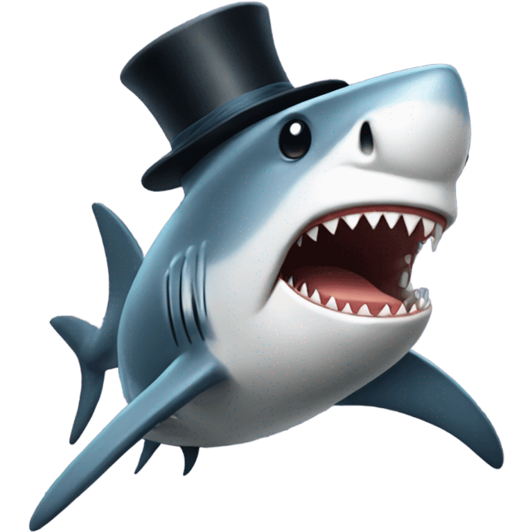 shark with tophat emoji