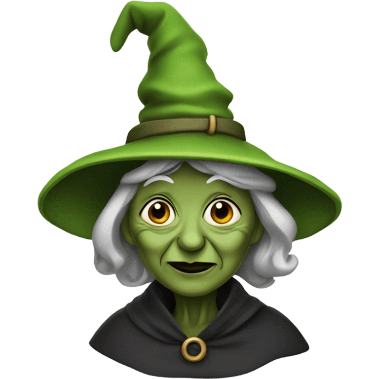 green-skinned old woman in witch hat emoji