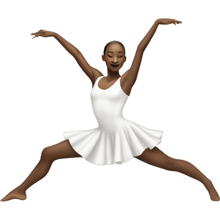 Dancer in white dress doing splits emoji