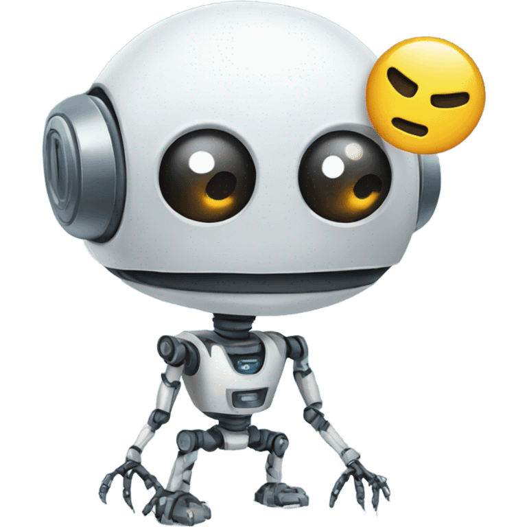 a robot stuck in a web emoji