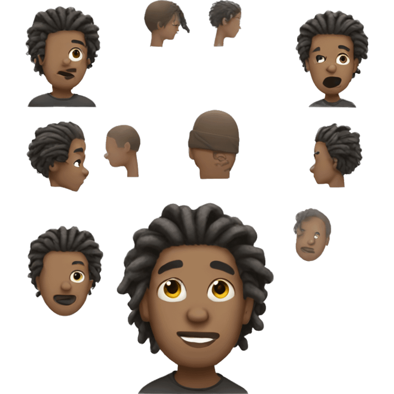 light skin man with short dreads emoji