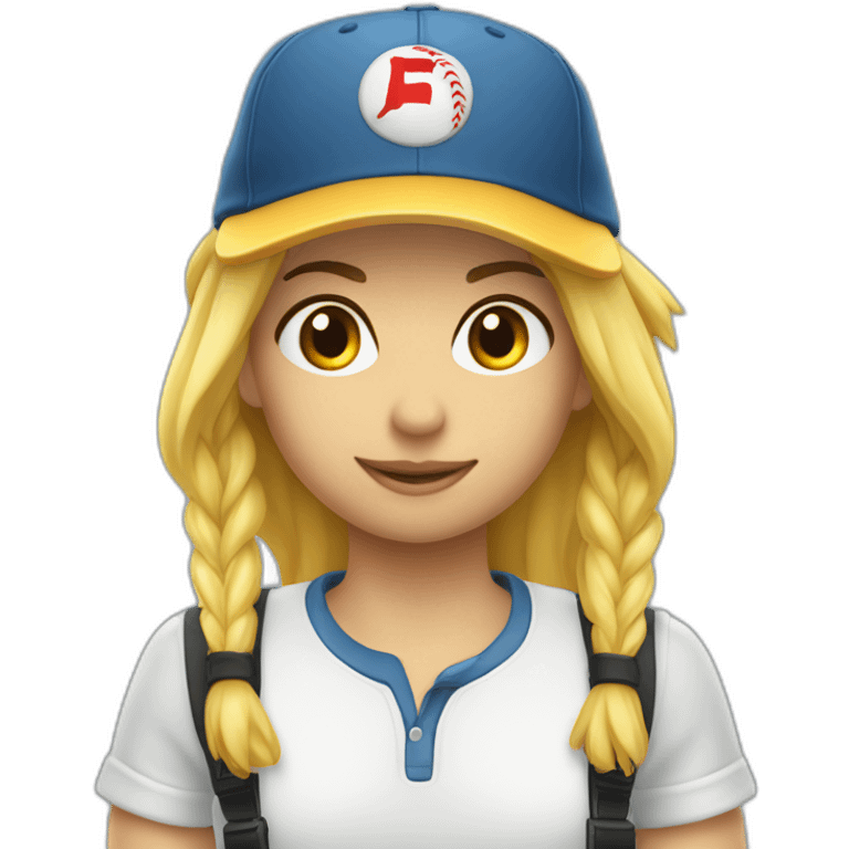 Short blond hear with fisching  hat and sport traussers and shirt emoji