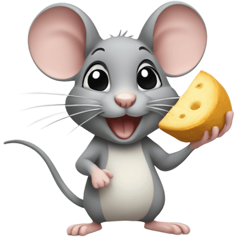 Mouse sending eating and winking emoji