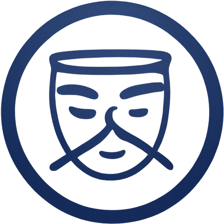 circle emblem with thin navy blue outline  emoji