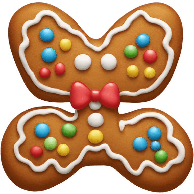 Gingerbread bow emoji